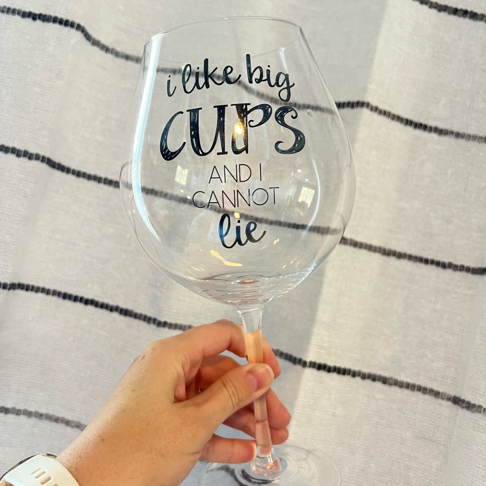 New in Box Oversized Wine Glass with Fun Saying | X-Large Glass | 39.2 Fl Oz |